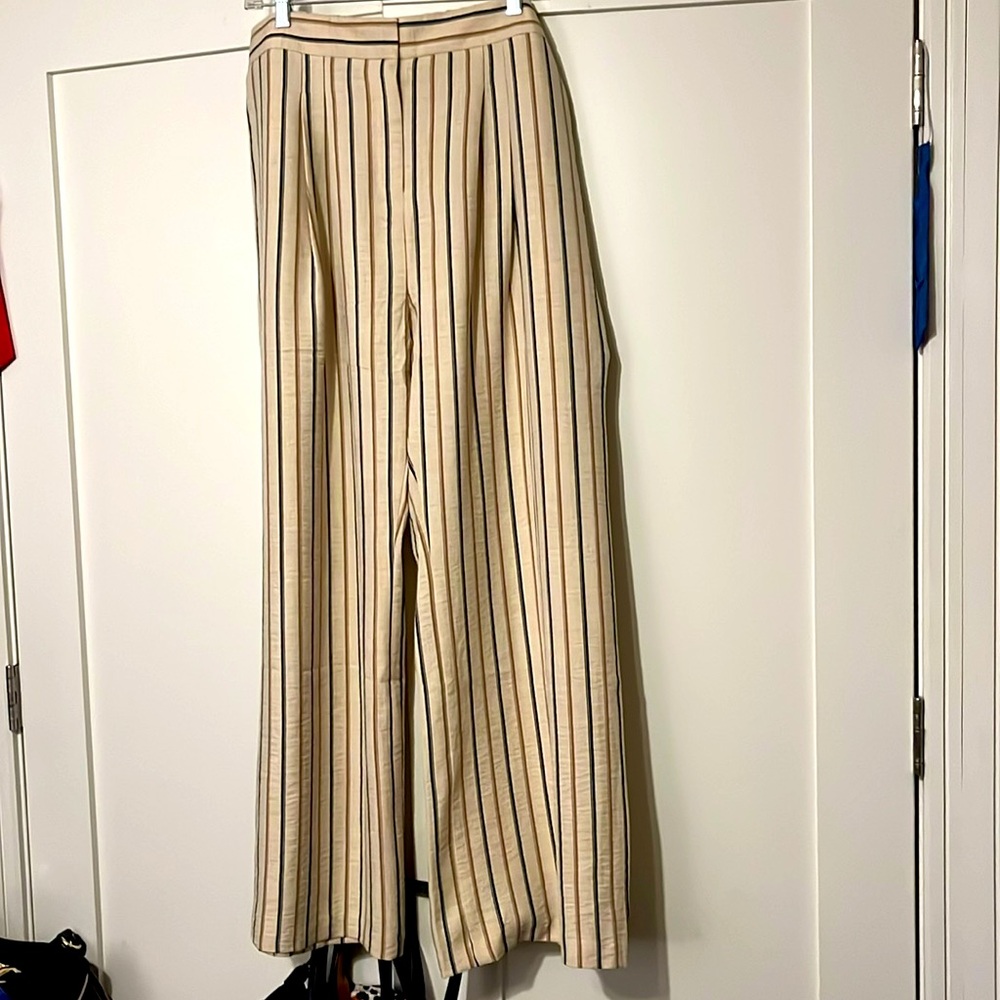 NYCC Wide Leg Trousers With Pleats And Pockets. Elastic Rear Waist. Size 16 NWT